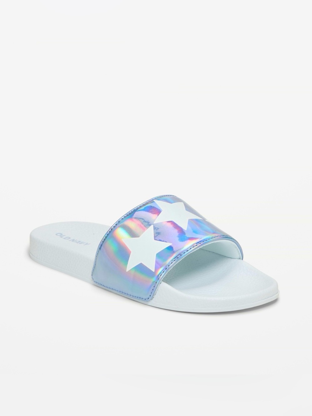 Old Navy Kids Faux-Leather Pool Slide Sandals (Size: 5/6)